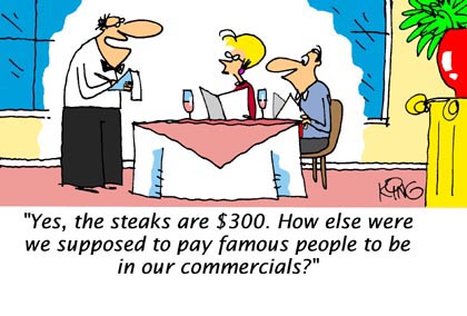 Funny Cartoon - Expensive Steaks